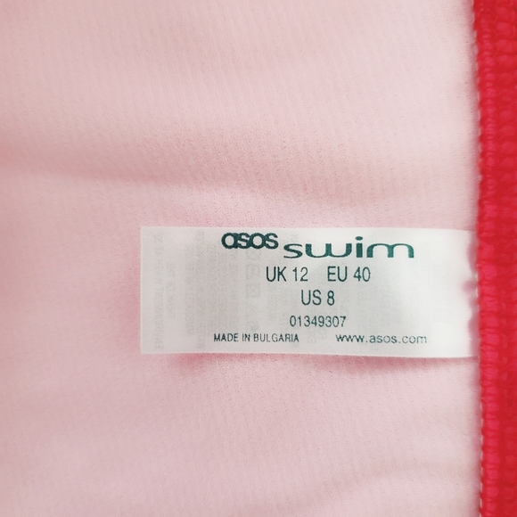 ASOS Swim Bikini Bottom Foldover Pink Size 8 - Picture 3 of 5
